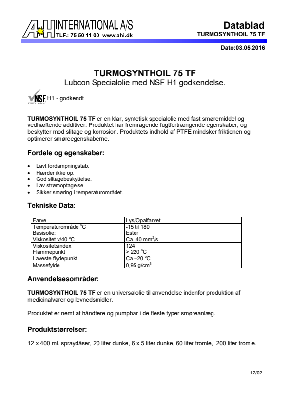 

Turmosynthoil 75 TF

